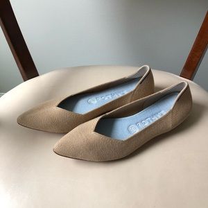 Rothy’s beige/tan pointed toe flats